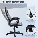 Sedia da Gaming 60x63x113-125 cm in Similpelle Grigia e Nera