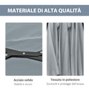 Ombrellone da Giardino Doppio 450 cm con 48 Luci LED e Manovella Grigio Chiaro      