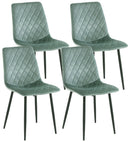 Set 4 Sedie 44x50x88 cm in Velluto Acquamarina