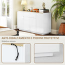 Credenza con 1 Cassetto e 3 Armadietti 140x40x75 cm Bianco   