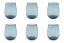 Set 6 Bicchieri Ø6x11 cm in Vetro Villa d'Este Home Tivoli Happy Hour Blu