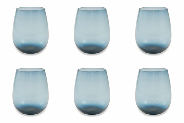 acquista Set 6 Bicchieri Ø6x11 cm in Vetro Villa d'Este Home Tivoli Happy Hour Blu