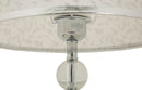 Lampada da Tavolo Kody Ø30x54 cm in Ferro e Tessuto Argento e Bianco      