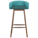 Sgabello con Schienale in Legno e Tessuto 57,5x54x95 cm  Oslo Verde