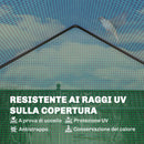 Serra da Giardino 143 x 73 x 195 cm con Scaffale a 2 Ripiani, Verde      