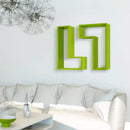 Mensola da Parete a Forma di L 61x37x15,5 cm in Fibra di Legno Lettera Nero