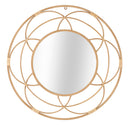 Specchio da Muro Valencia 60x3x60 cm in Specchio e Rattan e Ferro Marrone      