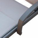 Lettino Prendisole da Giardino Malaga Impilabili 196,5x71x92,5 h cm in Alluminio Taupe