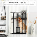 Cancelletto di Sicurezza Alto con Porta Piccola e Chiusura Automatica 74-80x104 cm Nero 