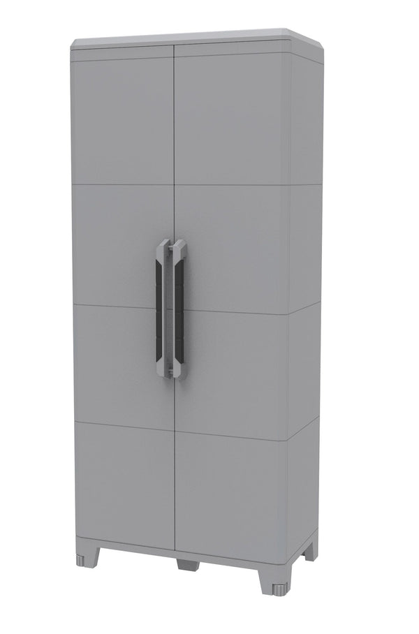 Armadio Portascope Modulare da Esterno 78x43,6x184,4 cm 2 Ante 3 Ripiani in Polipropilene Transforming Grigio e Nero Seconda Scelta prezzo