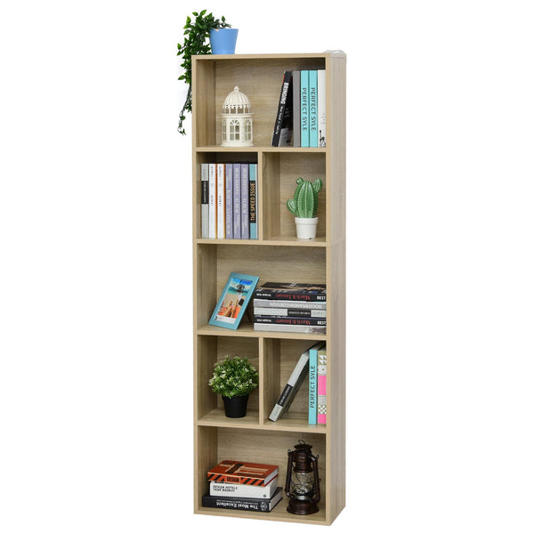 Libreria Scaffale 50x24x150 cm 5 Ripiani in Legno Rovere online