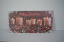 Quadro con led legno candele multicolor rettangolare cm 60x30xh1,8