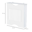 Copritermosifone Bianco 78x19x82 cm in MDF con Piano d'Appoggio e Design Antiribaltamento
