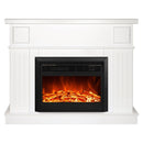 Camino Elettrico da Pavimento 95x120x30 cm Effetto Fiamma 1500W Olimpia & Lorance Big Bianco