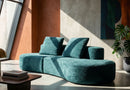 Divano Island Petrolio 238x92x78 cm in Spugna e Poliestere Verde acqua      