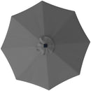 Telo di Ricambio per Ombrellone Rettangolare da 3 m a 8 Stecche Poliestere Anti UV 50+ Grigio   