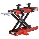 Cavalletto Alzamoto a Forbice 49,5x31x19-53 cm Regolabile in Metallo Rosso
