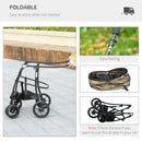 Passeggino per Cani Taglia Piccola con Tettuccio Regolabile e 2 Guinzagli 81x68x98.5 cm Nero e Cachi