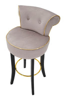Sgabello Bar Luxy Grigio 46x48x96 cm in MDF e Pino e Spugna e Tessuto e Metallo e Plastica      