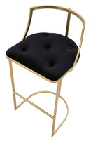 Sgabello Bar Istanbul Ø45x90 cm in Ferro e Spugna e Tessuto e MDF Oro e Nero      