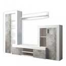 Parete Attrezzata Soggiorno Nobel 263x40x200 h cm in Truciolare bilaminato Bianco