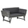 Divano da Giardino 2 Posti con Imbottitura e Braccioli Ribaltabili 129x63x67 cm in Rattan Grigio