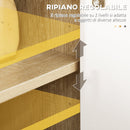 Mobile da Cucina per Microonde 90x30x94 cm in Truciolato Naturale e Bianco