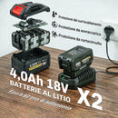 Soffiatore a Batteria 18V Motore Brushless 600W 3 Livelli Velocità Turbo Boost e Caricabatterie      