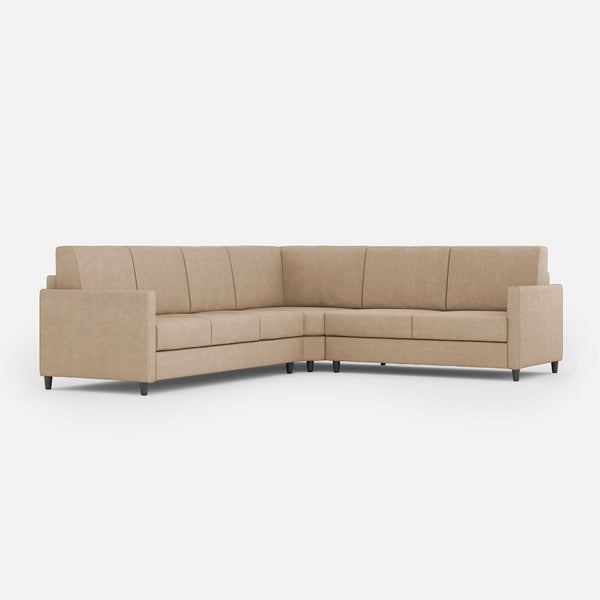Divano Angolare 6 Posti 281x221x85 cm Karay in Tessuto Beige sconto