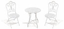 Set da Giardino Pieghevole in Ferro con Tavolo e 2 Sedie Soriani Provence Breakfast Bianco