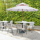Ombrellone da Giardino Ø2.7 m Palo Ø38 mm in Legno con Doppio Tetto Crema 