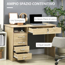 Scrivania per Camera o Ufficio 110x50x76 cm con 2 Cassetti e 2 Chiavi in Legno Bianco      