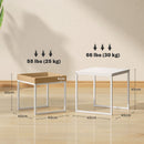Set di Tavolini da Caffè Impilabili Moderni 45x45x45 cm con Vassoio in MDF e Acciaio Bianco e Rovere      