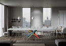 Tavolo Allungabile 140-400x90x77 cm Volantis Premium Bianco Frassino Telaio 4B 