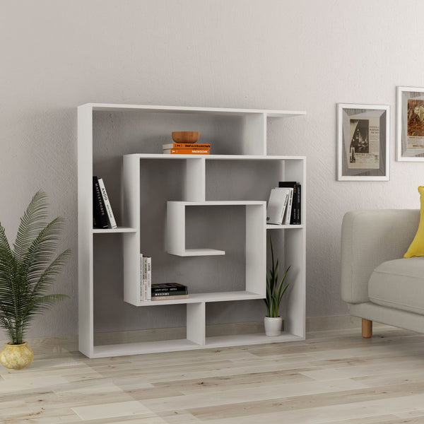 Libreria Moderna 129x125x22 cm in MDF Labirent Bianco acquista