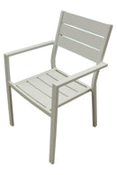 Set 4 Sedie da Giardino 57x59x87 cm in Alluminio e Textilene Bianco