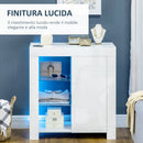 Mobiletto  75x35x82 cm in Truciolato e Metallo Bianco
