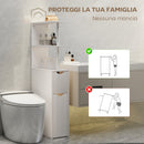 Colonna Bagno Salvaspazio 20x45x115 cm con 2 Cassetti e Ripiani Aperti in Legno Bianco      