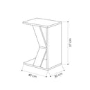 Tavolino da divano  porta computer 30x40x57 cm Naze antracite