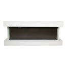 Camino Elettrico da Parete o Incasso Alaro Plus 127x18x52 cm Effetto Fiamma Telecomando in MDF Bianco