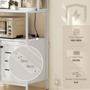 Credenza Cucina Mobile Dispensa 80x42x171 cm in Legno e Acciaio Bianco  