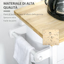 Carrello da Cucina 108x45x89 cm in Legno Bianco