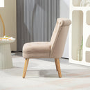 Poltrona da Soggiorno e Camera 60x66x79 cm Trapuntata a Bottoni in Velluto Beige  