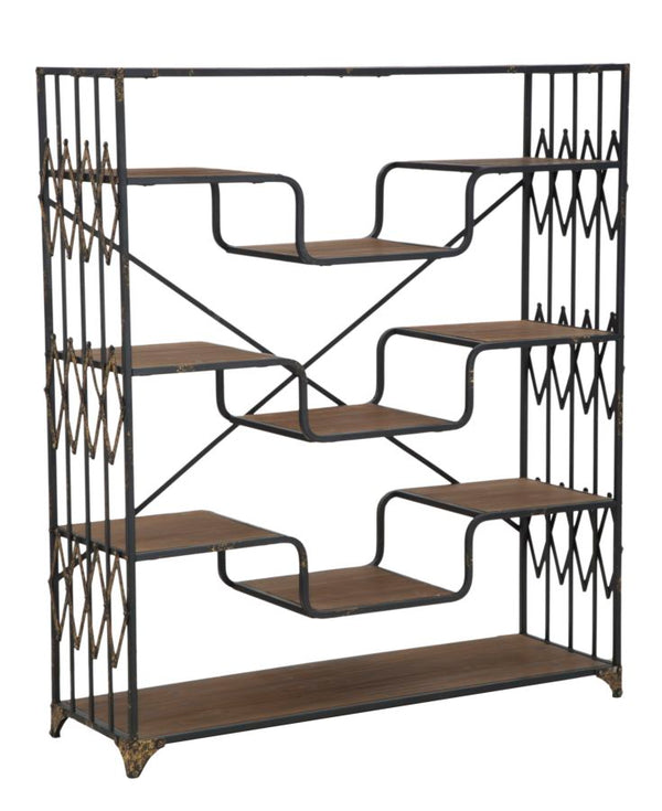 Liberia Elevator Big 122x38x141 cm in Ferro e Legno di Abete Nero e Marrone prezzo