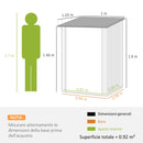 Casetta Box da Giardino Porta Attrezzi 100x103x160 cm in Acciaio Galvanizzato Marrone   