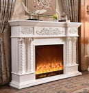 Camino Elettrico da Pavimento 126x180x38 cm Effetto Fiamma 1500W Montecarlo Marrone