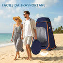 Tenda Doccia Pop-Up Impermeabile con Tetto Rimovibile, in Poliestere 190T e Acciaio, 152x152x200 cm, Blu Scuro      
