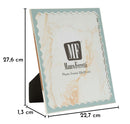 Cornice Juliette 22,7x1,3x27,6 cm in Zinco e Vetro Azzurro e Argento      