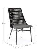 Set 2 Sedie 54x57x90h cm Tablita Antracite 