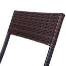 Set Tavolino e 2 Sedie Pieghevoli da Giardino in Rattan Sintetico Marrone 